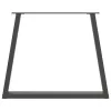  3 db antracitszürke, V-alakú acél étkezőasztalláb 80 x (72-73,3) cm