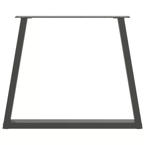  3 db antracitszürke, V-alakú acél étkezőasztalláb 80 x (72-73,3) cm