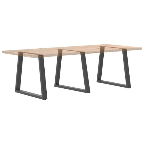  3 db antracitszürke, V-alakú acél étkezőasztalláb 80 x (72-73,3) cm
