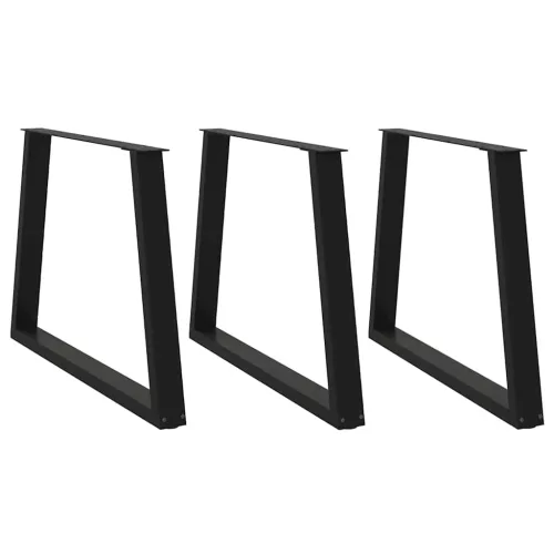  3 db fekete, V-alakú acél étkezőasztal láb 90 x (72-73,3) cm
