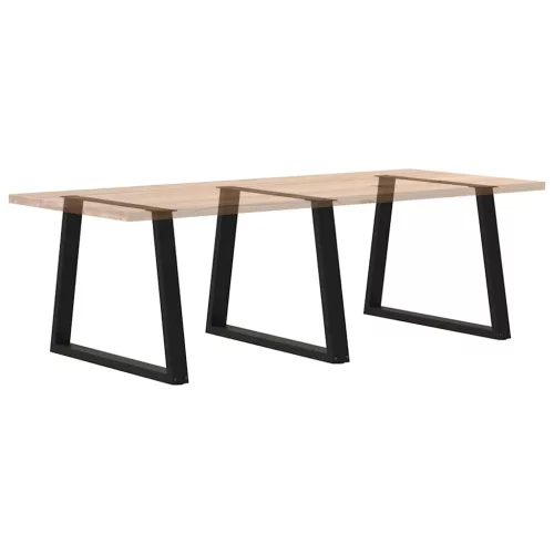  3 db fekete, V-alakú acél étkezőasztal láb 90 x (72-73,3) cm