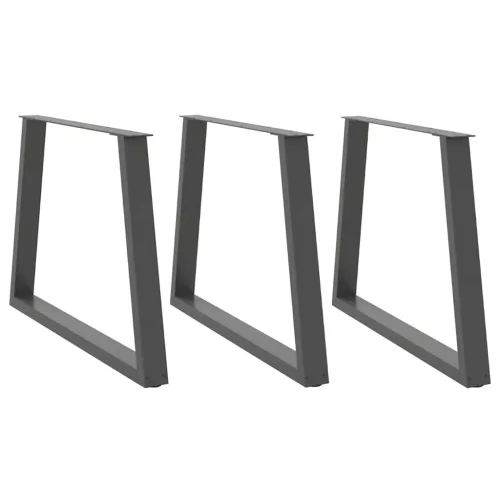  3 db antracitszürke étkezőasztal láb V-alakú 100 x (72-73,3) cm acél étkezőasztal láb