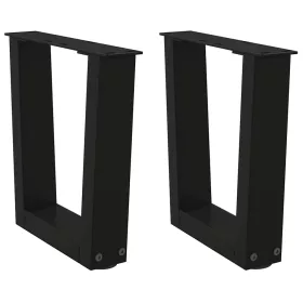    2 db fekete, V-alakú acél dohányzóasztal láb 30 x (30-31,3) cm