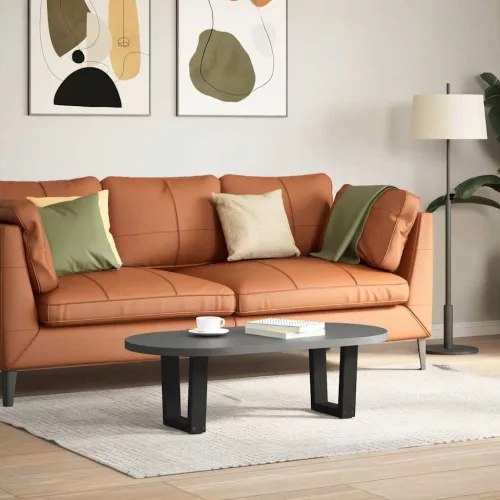  2 db fekete, V-alakú acél dohányzóasztal láb 30 x (30-31,3) cm