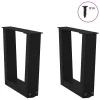  2 db fekete, V-alakú acél dohányzóasztal láb 30 x (30-31,3) cm
