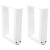  2 db fehér, V-alakú acél dohányzóasztal láb 30 x (30-31,3) cm