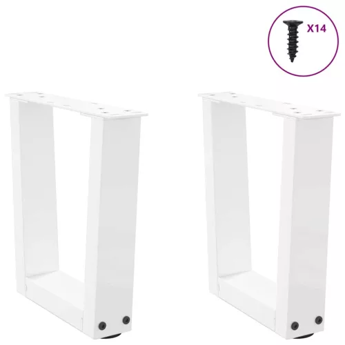  2 db fehér, V-alakú acél dohányzóasztal láb 30 x (30-31,3) cm