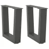  2 db antracitszürke, V-alakú acél dohányzóasztal láb 30x(30-31,3) cm