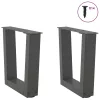  2 db antracitszürke, V-alakú acél dohányzóasztal láb 30x(30-31,3) cm