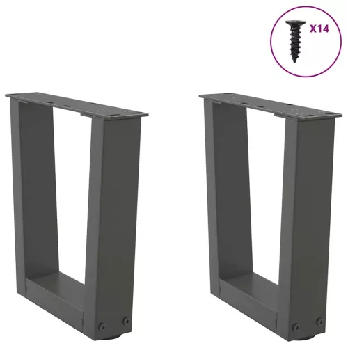  2 db antracitszürke, V-alakú acél dohányzóasztal láb 30x(30-31,3) cm