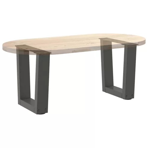  2 db antracitszürke, V-alakú acél dohányzóasztal láb 30x(30-31,3) cm