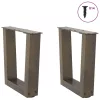  2 db V-alakú natúr acél dohányzóasztal láb 30x(30-31,3) cm