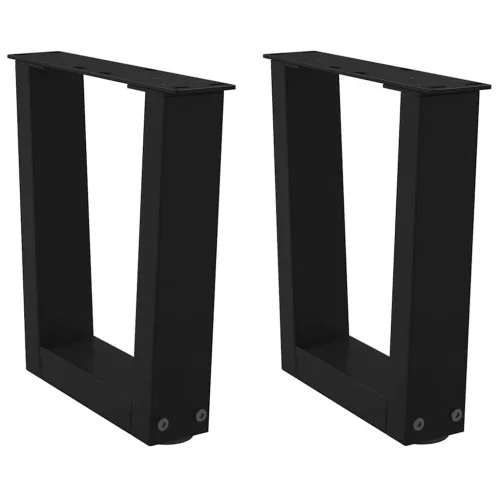  2 db fekete, V-alakú acél dohányzóasztal láb 40 x (30-31,3) cm