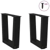  2 db fekete, V-alakú acél dohányzóasztal láb 40 x (30-31,3) cm