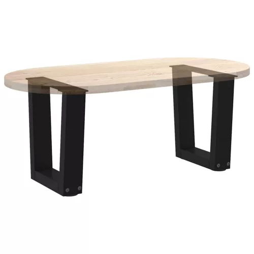  2 db fekete, V-alakú acél dohányzóasztal láb 40 x (30-31,3) cm