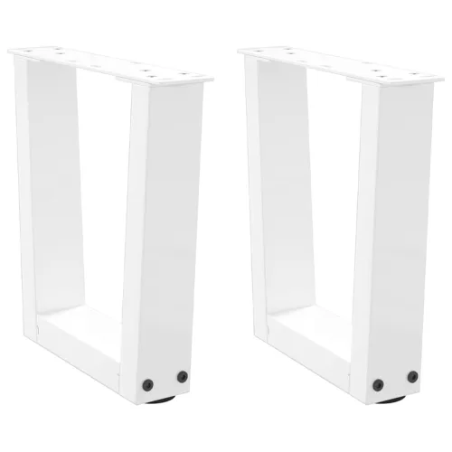  2 db fehér, V-alakú acél dohányzóasztal láb 40 x (30-31,3) cm