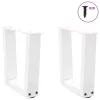  2 db fehér, V-alakú acél dohányzóasztal láb 40 x (30-31,3) cm