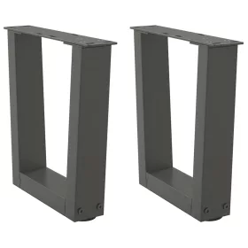    2 db antracitszürke, V-alakú acél dohányzóasztal láb 40 x (30-31,3) cm