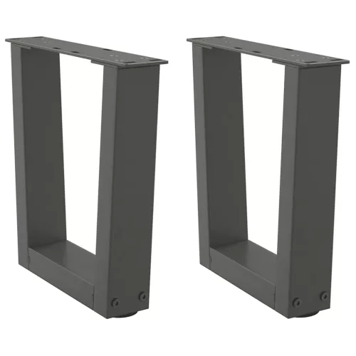  2 db antracitszürke, V-alakú acél dohányzóasztal láb 40 x (30-31,3) cm