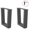  2 db antracitszürke, V-alakú acél dohányzóasztal láb 40 x (30-31,3) cm