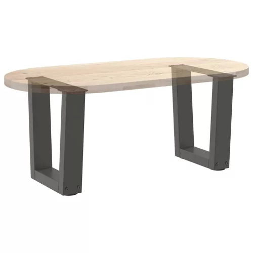  2 db antracitszürke, V-alakú acél dohányzóasztal láb 40 x (30-31,3) cm