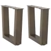 2 db V-alakú natúr acél dohányzóasztal láb 40 x (30-31,3) cm