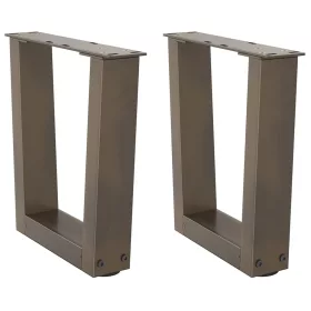    2 db V-alakú natúr acél dohányzóasztal láb 40 x (30-31,3) cm