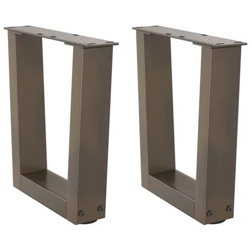  2 db V-alakú natúr acél dohányzóasztal láb 40 x (30-31,3) cm