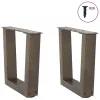  2 db V-alakú natúr acél dohányzóasztal láb 40 x (30-31,3) cm