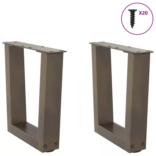  2 db V-alakú natúr acél dohányzóasztal láb 40 x (30-31,3) cm