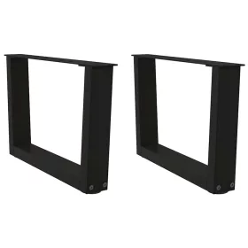    2 db fekete, V-alakú acél dohányzóasztal láb 50 x (30-31,3) cm