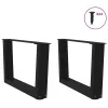  2 db fekete, V-alakú acél dohányzóasztal láb 50 x (30-31,3) cm