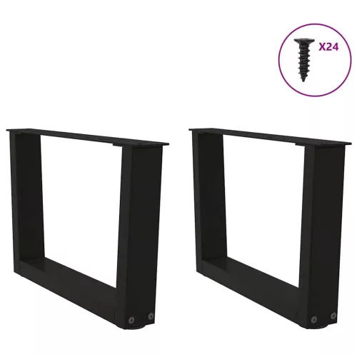 2 db fekete, V-alakú acél dohányzóasztal láb 50 x (30-31,3) cm