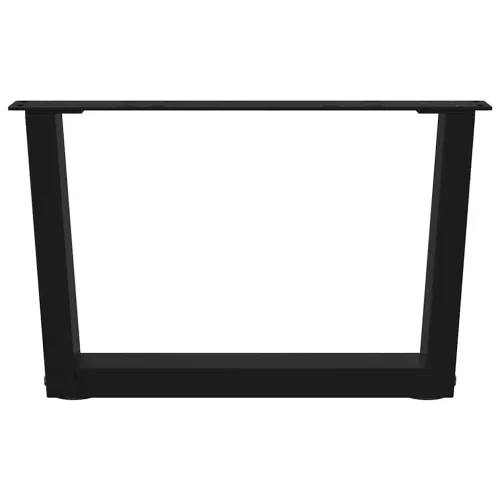  2 db fekete, V-alakú acél dohányzóasztal láb 50 x (30-31,3) cm