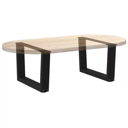  2 db fekete, V-alakú acél dohányzóasztal láb 50 x (30-31,3) cm