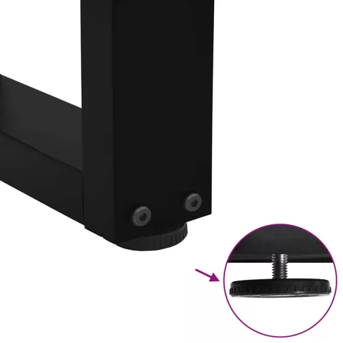  2 db fekete, V-alakú acél dohányzóasztal láb 50 x (30-31,3) cm