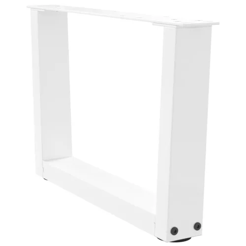  2 db fehér, V-alakú acél dohányzóasztal láb 50 x (30-31,3) cm