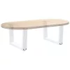  2 db fehér, V-alakú acél dohányzóasztal láb 50 x (30-31,3) cm