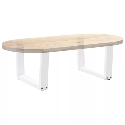  2 db fehér, V-alakú acél dohányzóasztal láb 50 x (30-31,3) cm