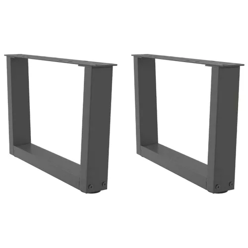  2 db antracitszürke, V-alakú acél dohányzóasztal láb 50 x (30-31,3) cm