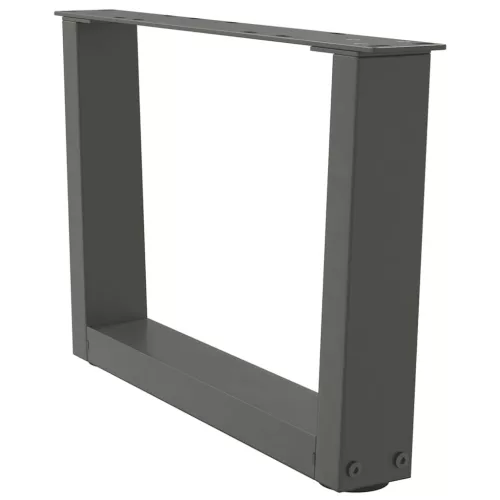  2 db antracitszürke, V-alakú acél dohányzóasztal láb 50 x (30-31,3) cm