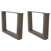  2 db V-alakú natúr acél dohányzóasztal láb 50x(30-31,3) cm