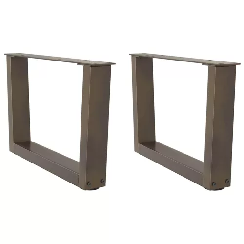  2 db V-alakú natúr acél dohányzóasztal láb 50x(30-31,3) cm