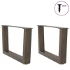  2 db V-alakú natúr acél dohányzóasztal láb 50x(30-31,3) cm
