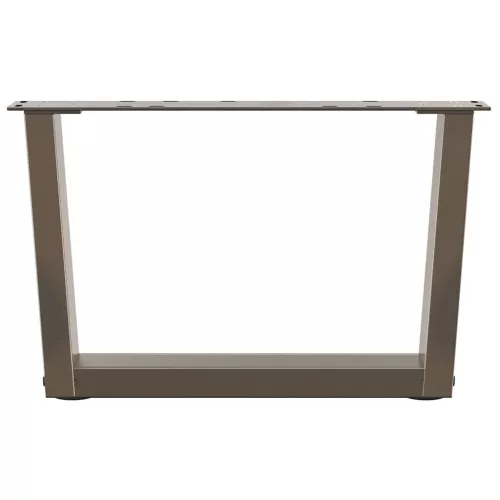  2 db V-alakú natúr acél dohányzóasztal láb 50x(30-31,3) cm