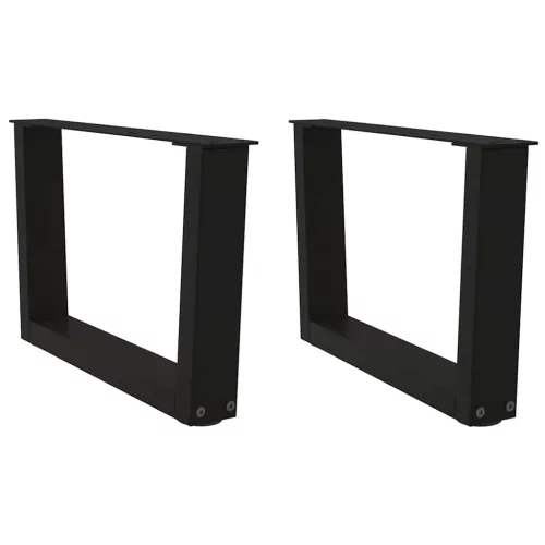  2 db fekete, V-alakú acél dohányzóasztal láb 60 x (30-31,3) cm