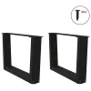  2 db fekete, V-alakú acél dohányzóasztal láb 60 x (30-31,3) cm