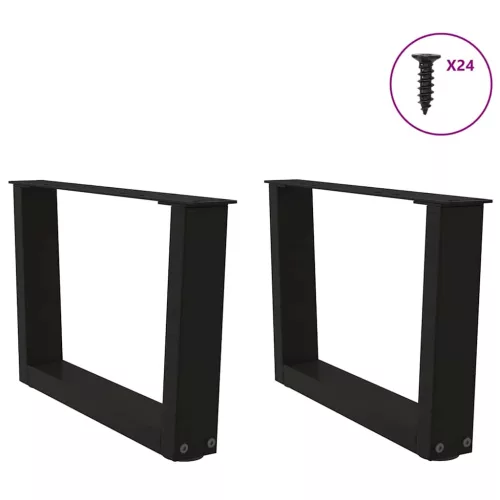  2 db fekete, V-alakú acél dohányzóasztal láb 60 x (30-31,3) cm