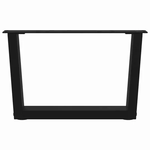  2 db fekete, V-alakú acél dohányzóasztal láb 60 x (30-31,3) cm