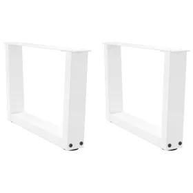    2 db fehér, V-alakú acél dohányzóasztal láb 60 x (30-31,3) cm